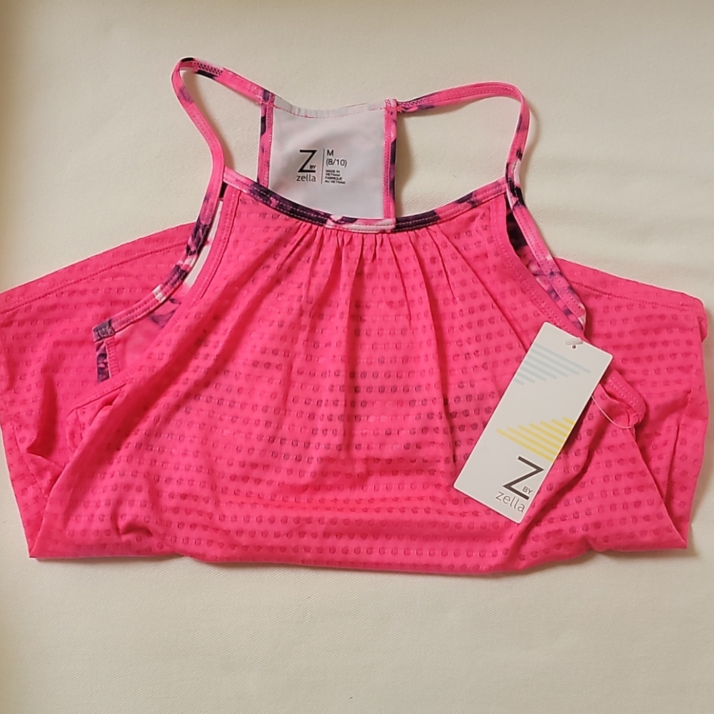 Zella Girl Sport Bra Top with attached mesh tank